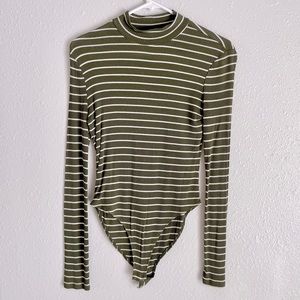 Forever 21 Stripped Bodysuit (green)